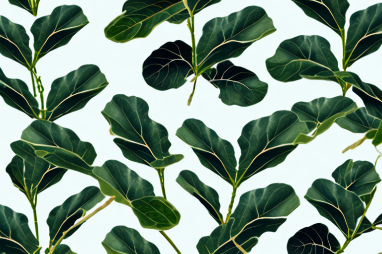 A fiddle leaf fig tree with leaves that have been cleaned